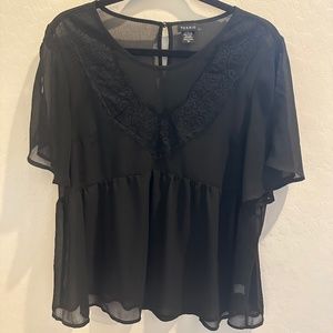 Torrid Black Sheer Blouse